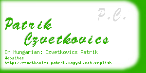 patrik czvetkovics business card